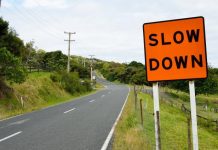 All signs say slow down on Kin Kin Rd