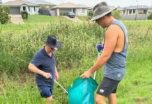 Volunteer crew cleans up, literally