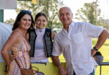 Smiles bursting out the gate