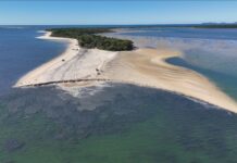 Huge landslip at barge landing at Inskip