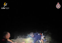 LifeFlight winches paraglider in multi-agency rescue