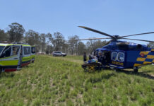 Airlift after serious motorcycle crash