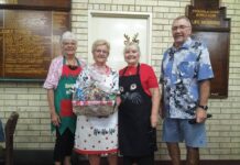 Santa visits bowls club